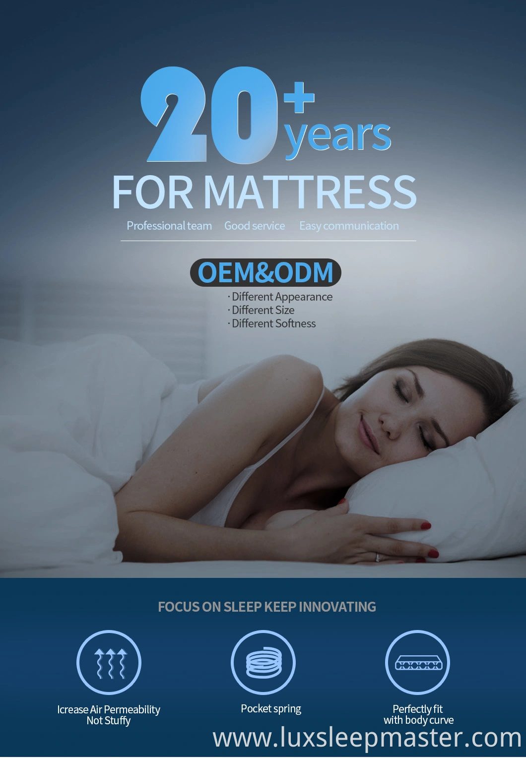 Modern Bedroom Furniture Hotel Bed Mattress Pocket Spring Mattress Latex Memory Foam Mattress